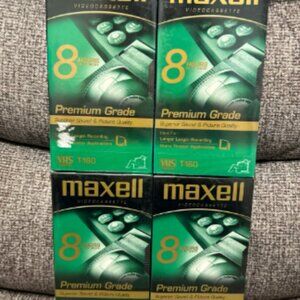 FACTORY SEALED Maxell Videocassette New in Box Blank VHS Lot of 4